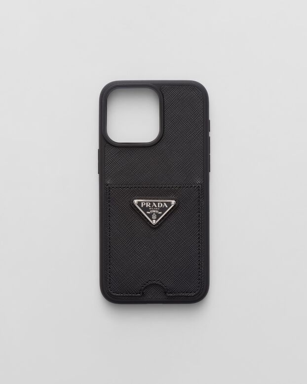 Saffiano leather cover for iPhone 15 Pro Max, , hi-res