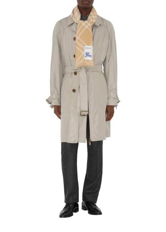 Wide Check Wool Silk Scarf, , hi-res