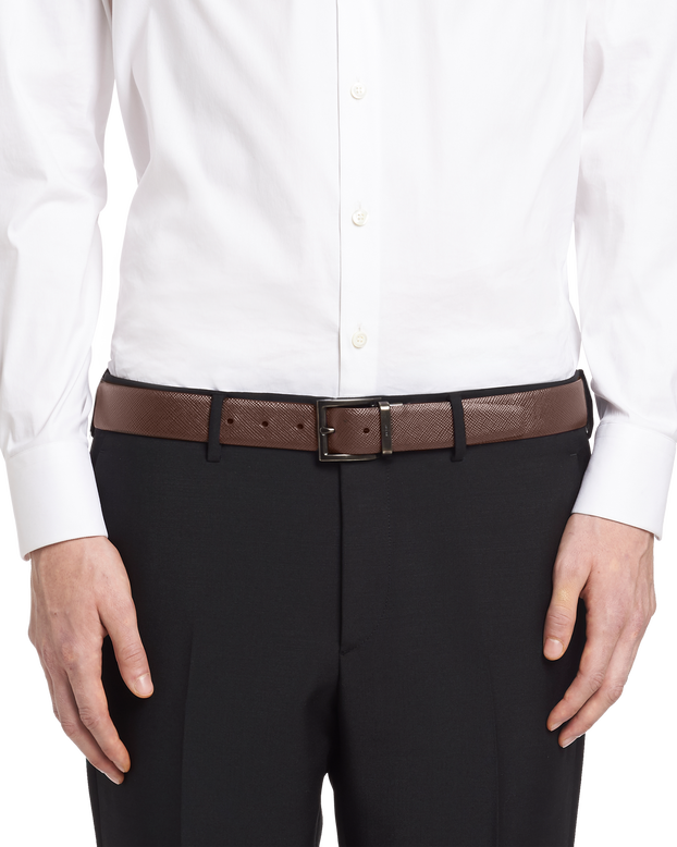 Saffiano Leather Reversible Belt, , hi-res