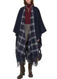 Reversible Check Wool Cashmere Cape, , hi-res