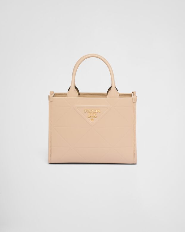 Mini Prada Symbole leather bag with stitching, , hi-res