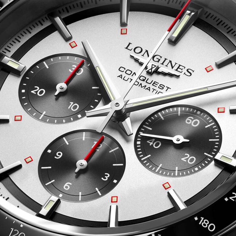 Conquest Chronograph 42mm Mens Watch Silver, , hi-res