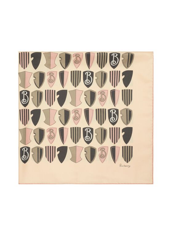 Geometric Shield Silk Scarf, , hi-res