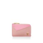 Tiffany T Zip Card Case in Pink colourblock Leather