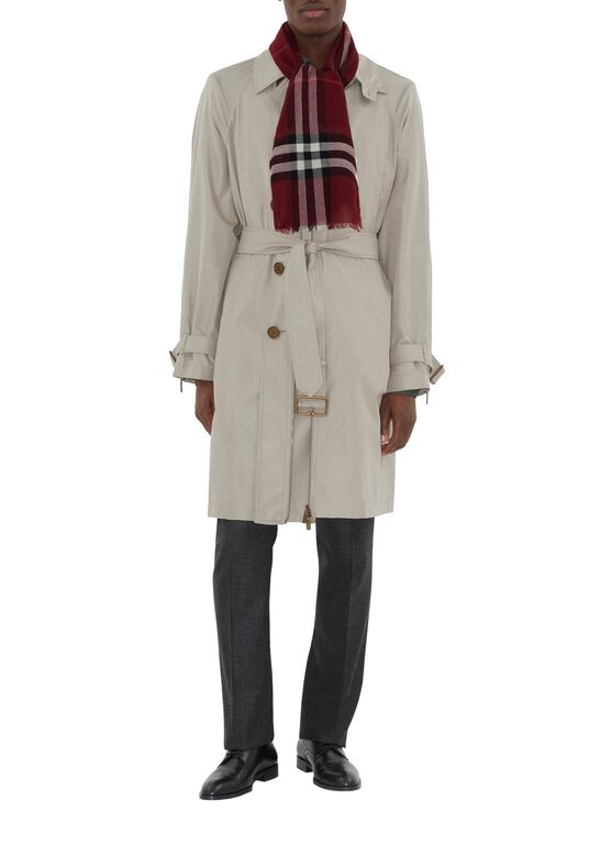 Wide Check Wool Scarf, , hi-res