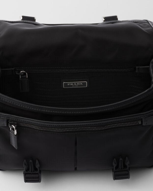 Re-Nylon and Saffiano leather shoulder bag, , hi-res