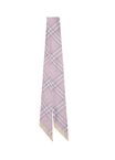 Skinny Contrast Check Silk Scarf