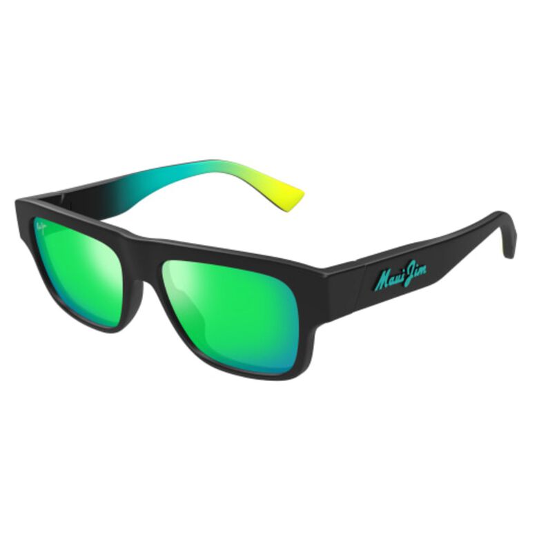Sunglasses 638 Black Green Mirrored, , hi-res