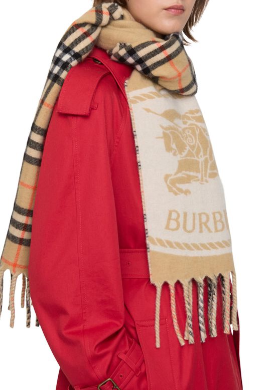 Reversible Knight Stamp Scarf, , hi-res