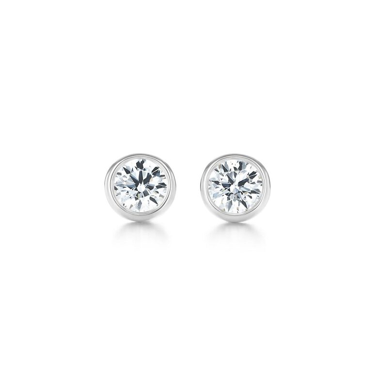 Elsa Peretti&reg; Diamonds by the Yard&reg; earrings in platinum. - Size .16, , hi-res