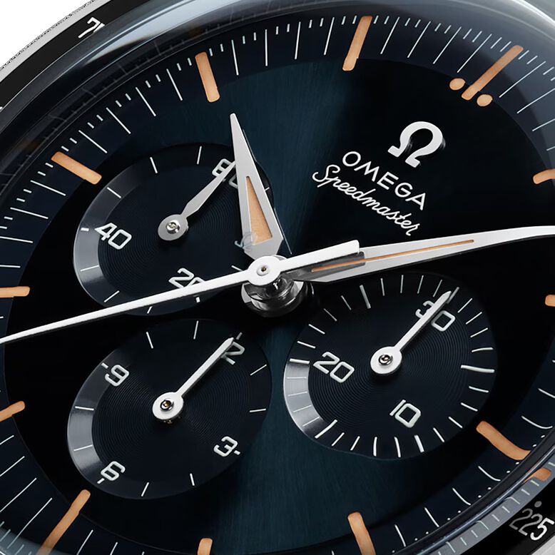 Speedmaster Anniversary Series 40mm Mens Watch Blue -Black Leather Strap, , hi-res