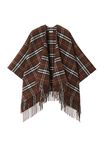 Check Wool Cashmere Cape