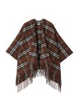 Check Wool Cashmere Cape, , hi-res