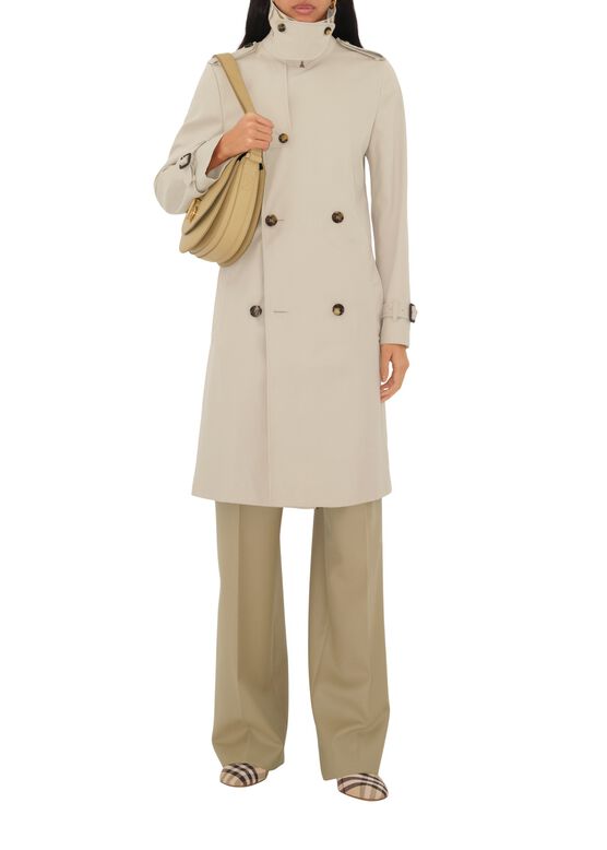 Mid-length Cotton Blend Trench Coat, , hi-res