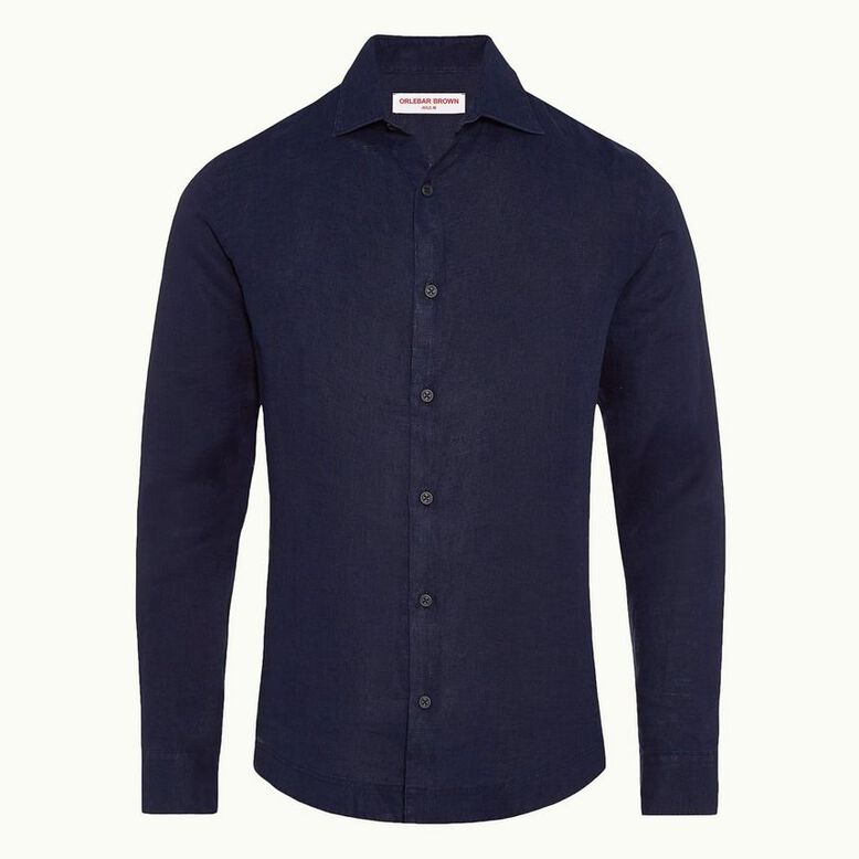 Giles Smart Linen Cut Navy, , hi-res
