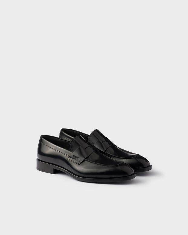 Brushed leather loafers, , hi-res