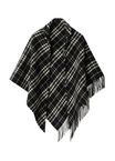 Check Wool Cashmere Cape