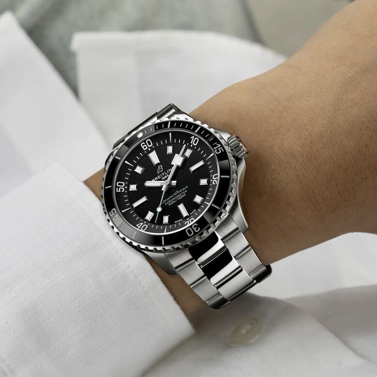 Superocean 42mm UK Limited Edition Mens Watch Black Dial Stainless Steel Bracelet, , hi-res