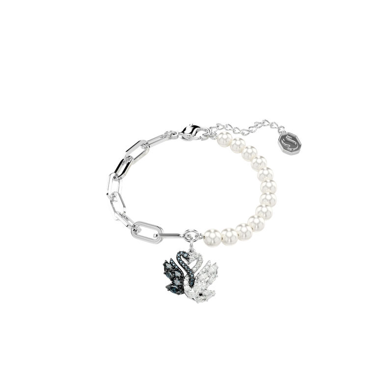Swan White Charm Bracelet - White, , hi-res