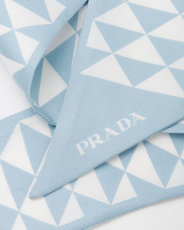 Printed silk tie, , hi-res