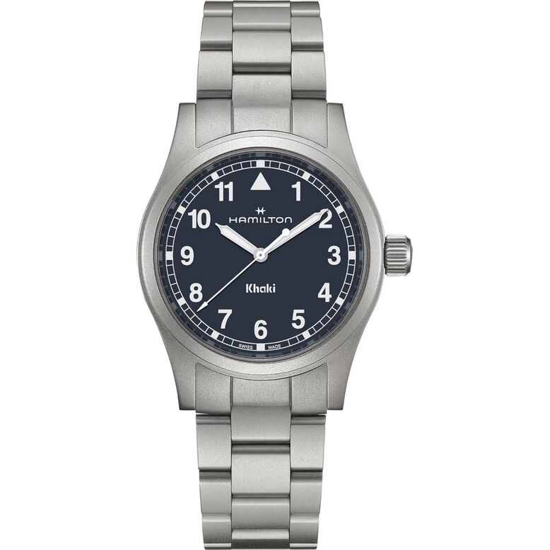 Khaki Field Quartz 38mm Unisex Watch Blue, , hi-res