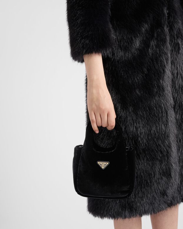Padded velvet mini handbag, , hi-res