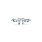 Tiffany T Diamond Wire Ring in White Gold - Size 5