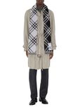 Wide Check Wool Silk Scarf, , hi-res