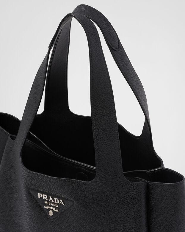 Large leather tote, , hi-res