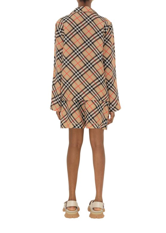 Regular Fit Check Silk Pyjama Shirt, , hi-res