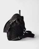 Re-Nylon and leather backpack, , hi-res