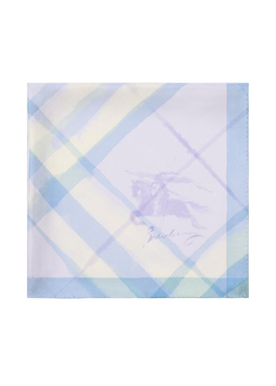 Watercolour Check Silk Scarf, , hi-res