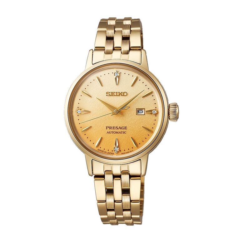 Presage Cocktail Time 'Eggnog' 30mm Ladies Watch Gold Ombre Dial, , hi-res