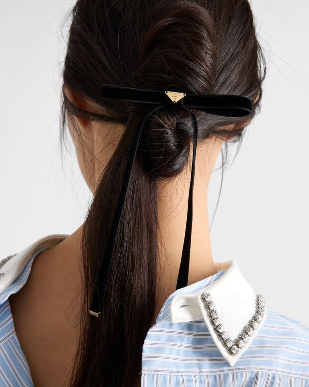 Velvet hair clip, , hi-res