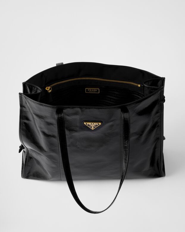 Large leather tote bag, , hi-res