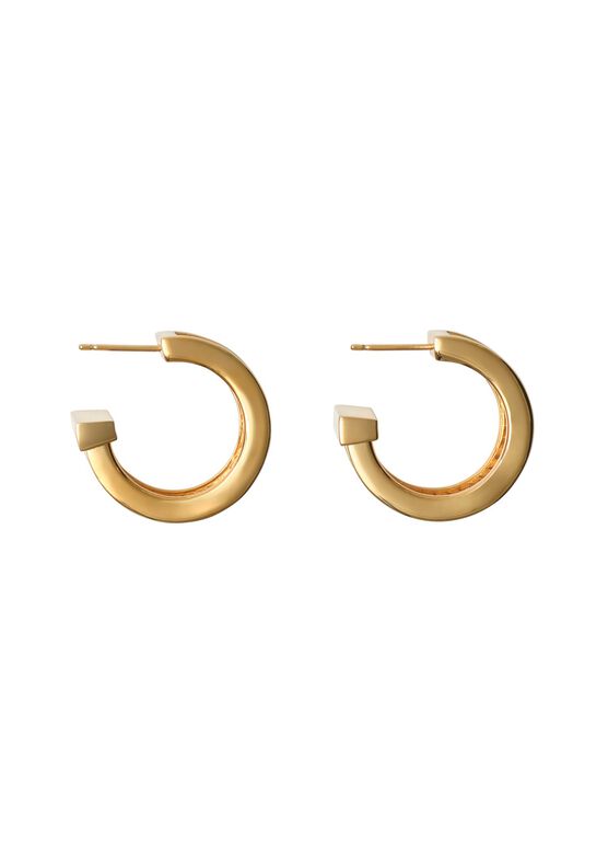 Check Print Hoop Earrings, , hi-res
