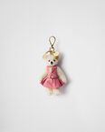 Teddy bag charm with metal ring