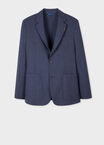 SLATE BLUE MARL TWO-PLY HOPSACK THREE BUTTON BLAZER 