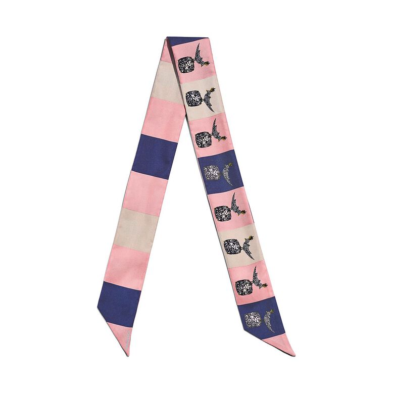 Jean Schlumberger by Tiffany Bird on a Rock Ribbon Scarf in Crystal Pink Silk, , hi-res