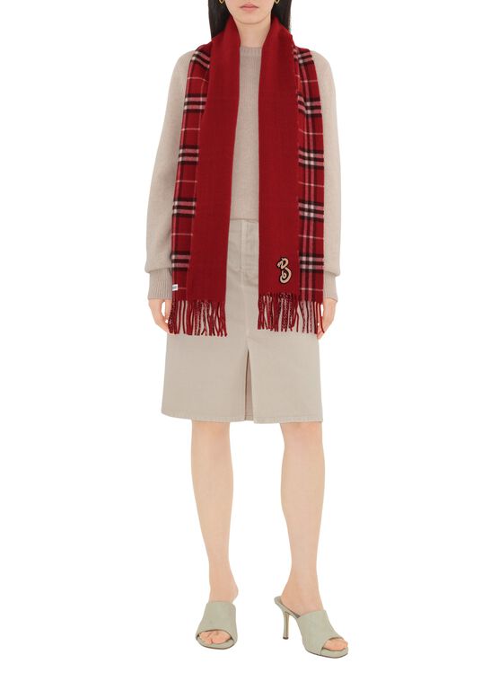 Reversible Check Cashmere Scarf, , hi-res