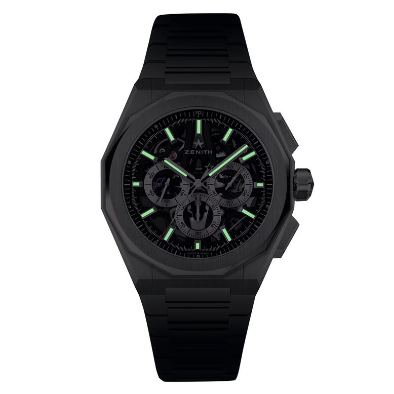 Defy Skyline Chronograph Skeleton 42mm Mens Watch Black Interchangeable Strap, , hi-res