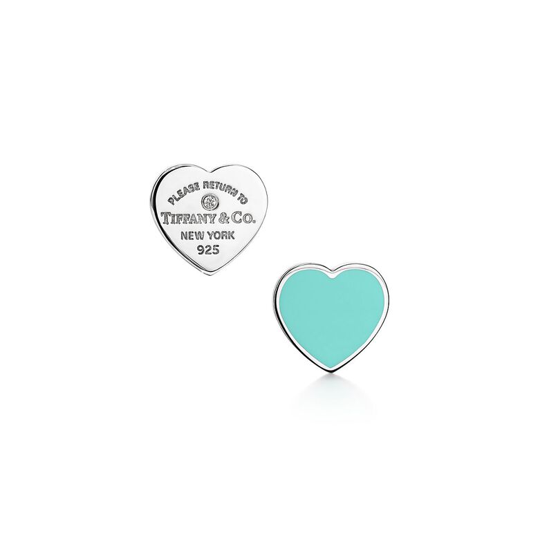 Return to Tiffany™ Earrings in Silver with Tiffany Blue® and a Diamond, Mini, , hi-res