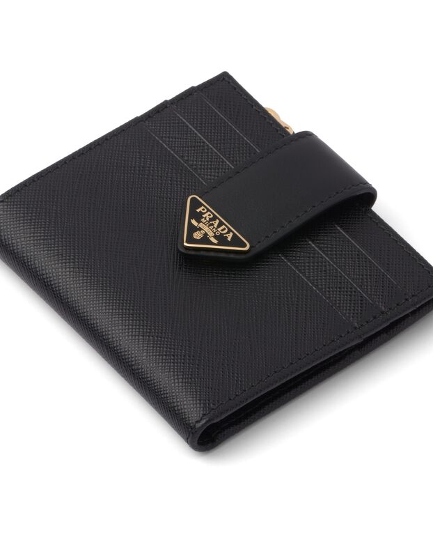 Small Saffiano and smooth leather wallet, , hi-res