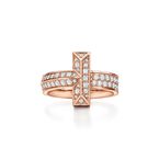 Tiffany T T1 Ring in Rose Gold with Diamonds - Size 7
