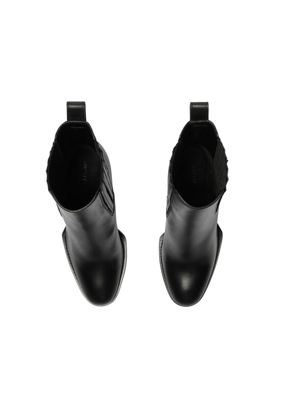 Leather Pillar Ankle Boots, , hi-res