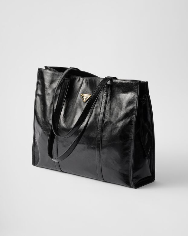 Large leather tote bag, , hi-res