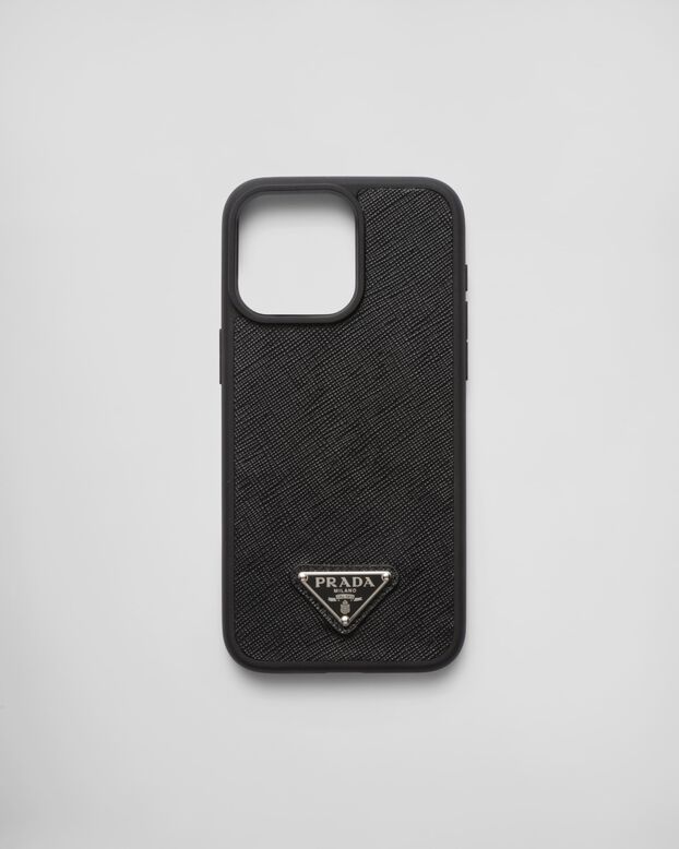 Saffiano leather cover for iPhone 15 Pro Max, , hi-res