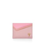 Tiffany T Card Case in Pink colourblock Leather