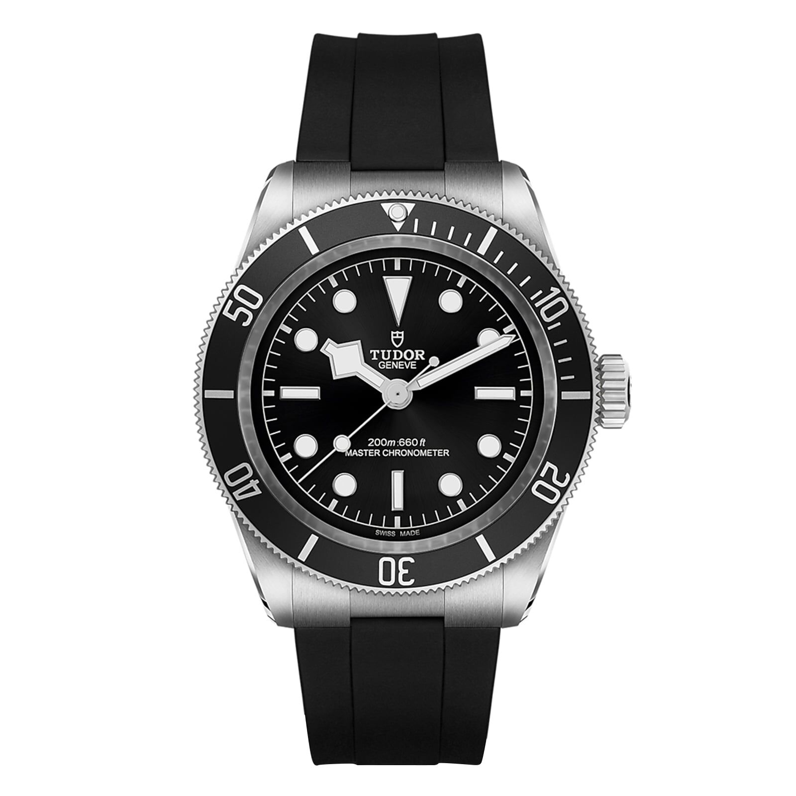 Tudor Black Bay 41mm steel case black rubber strap Fine Watches