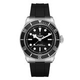 Black Bay 41mm steel case black rubber strap, , hi-res